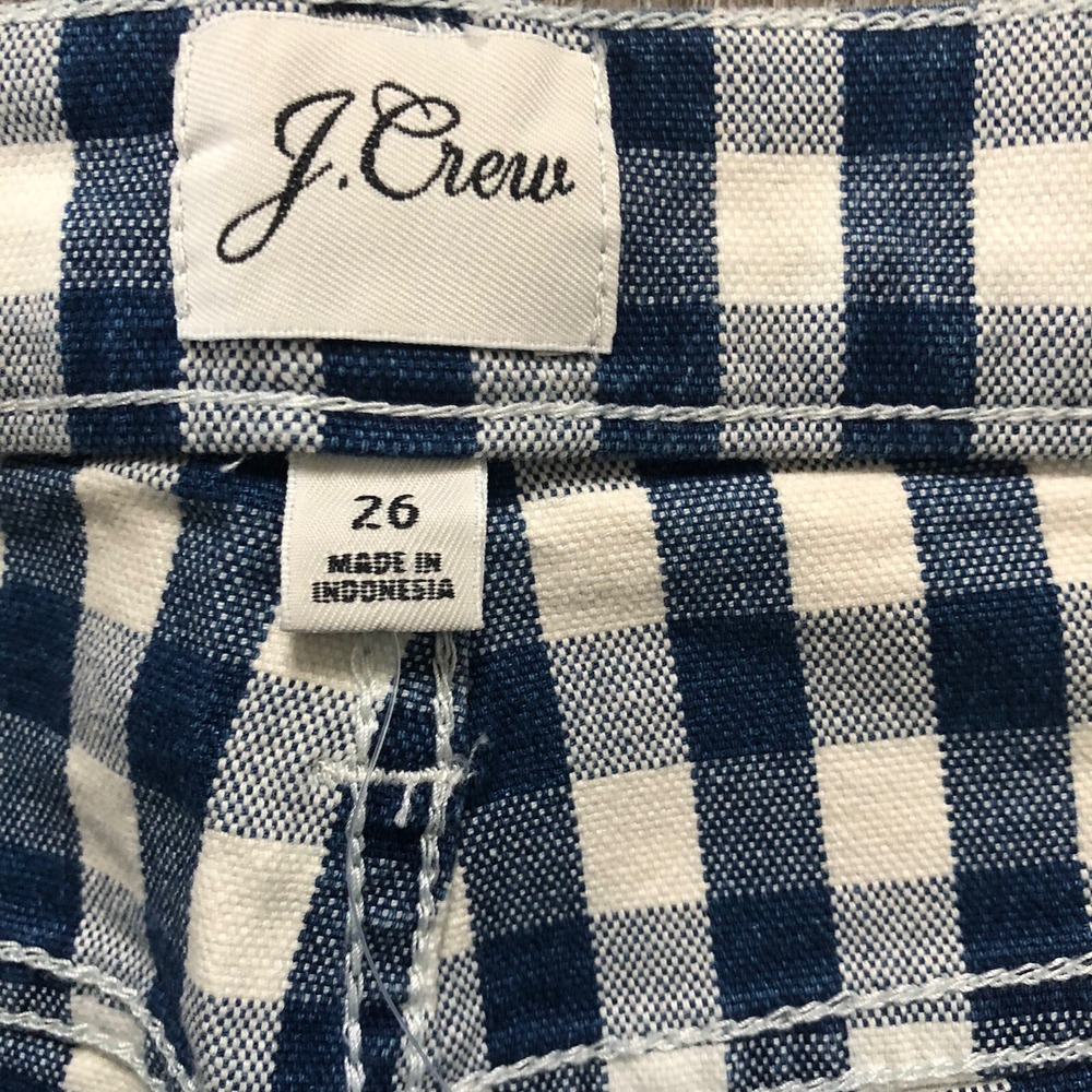 J Crew Jeans Womens 26 High Rise Vintage Straight Gingham Blue White Check NEW - Picture 7 of 16